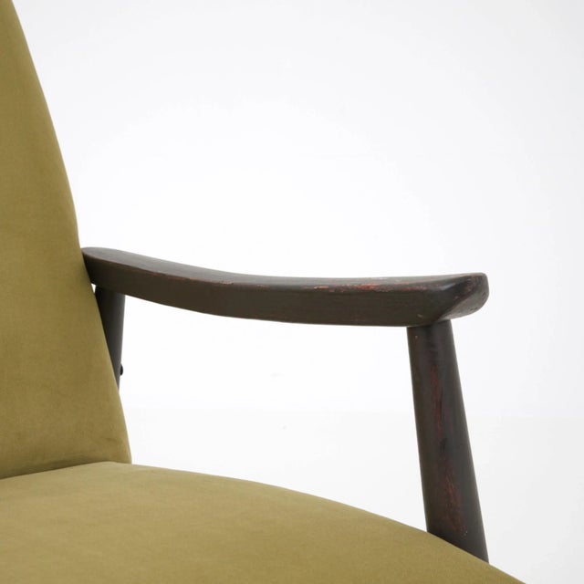 Mid-Century Modern 1960s Czech Upholstered Wooden Armchairs - A Pair For Sale - Image 3 of 11