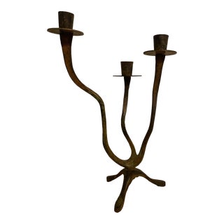 1950s Biomorphic Metal Candelabra Mid Century For Sale