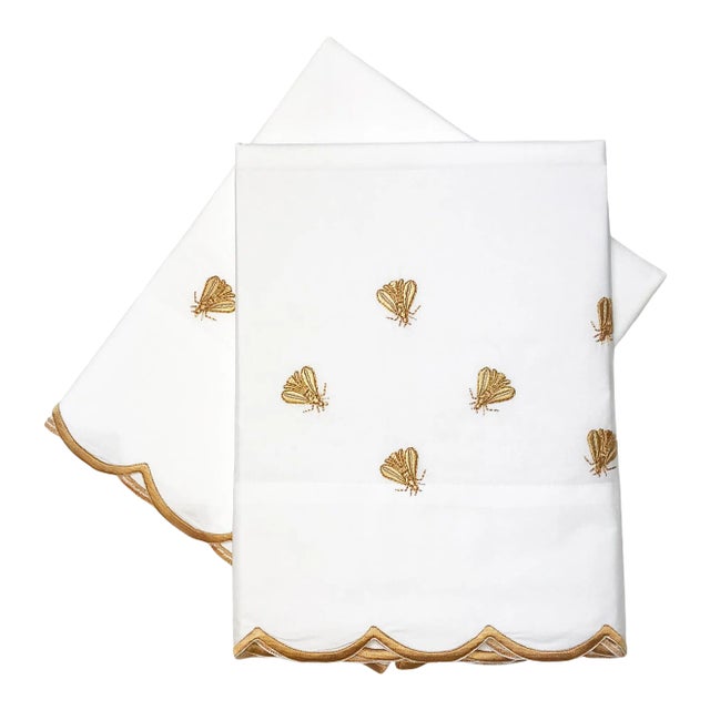 Scattered Bees King Pillowcases - a Pair For Sale