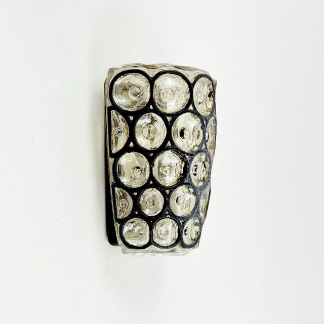 Mid-Century Modern 1of 2 Mid-Century Glass Wall Lights/Sconces From Limburg, Germany, 1960s/1970s For Sale - Image 3 of 9