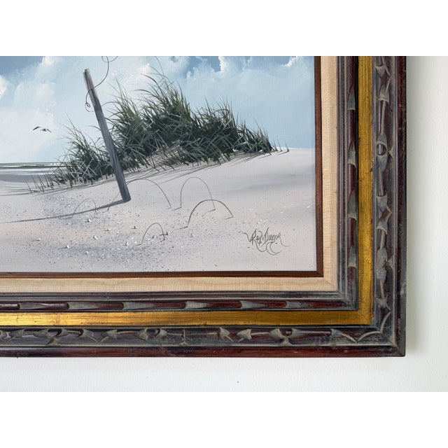 Wood 1980’s Rex Duggar Beach Dunes Landscape Oil on Canvas Painting– Framed For Sale - Image 7 of 11