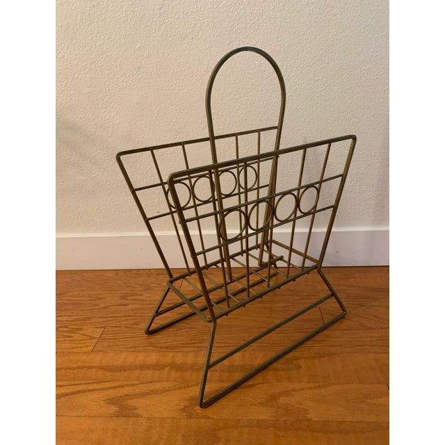 Mid 20th Century Metal Vinyl Record Holder or Magazine Rack For Sale In Los Angeles - Image 6 of 9