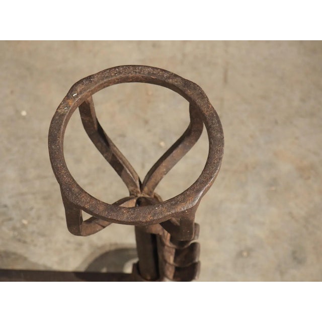 18th Century Wrought Iron Fireplace Chenets From France For Sale - Image 11 of 12