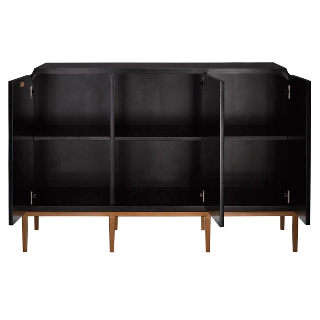 Currey & Co. Modern Blue Wood Kallista Cabinet For Sale In Atlanta - Image 6 of 6