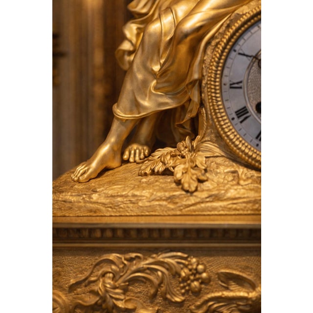 1830 French Artisan Louis Philippe Gold Bronze Clock-1 Pc For Sale - Image 4 of 16