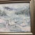 This evocative original oil painting captures a serene winter scene of a gaggle of swans gathered on a partially frozen,...