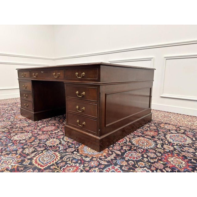 Large English Partnerdesk For Sale - Image 6 of 18
