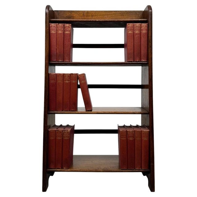 Antique English Oak Open Bookcase For Sale - Image 11 of 11
