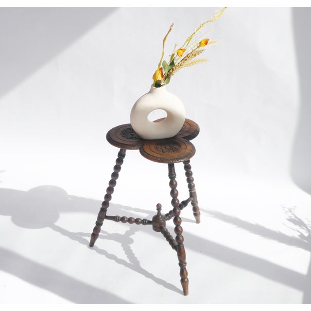 Antique Wooden Side Table with Bobbin Legs For Sale - Image 5 of 10