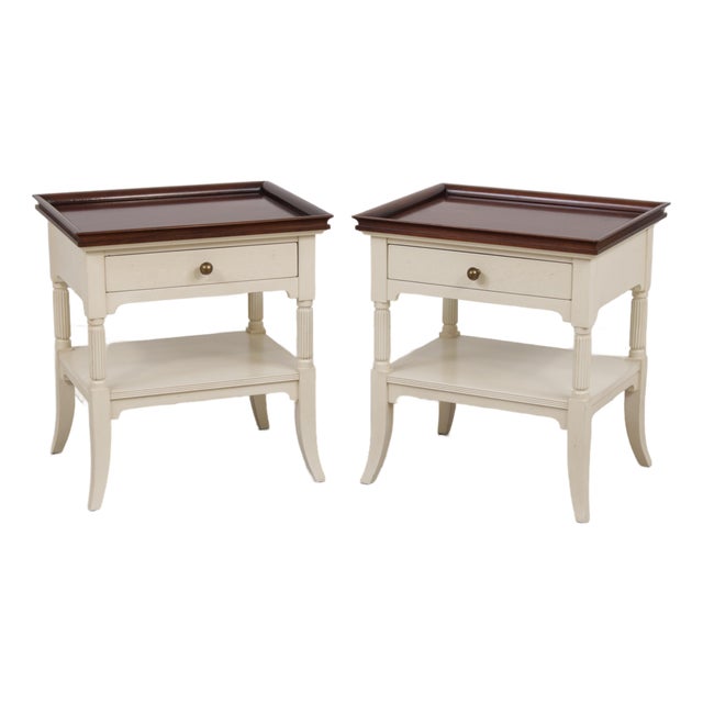 Pair of Hickory Chair 1 Drawer Mariette Himes Gomez Nightstands For Sale