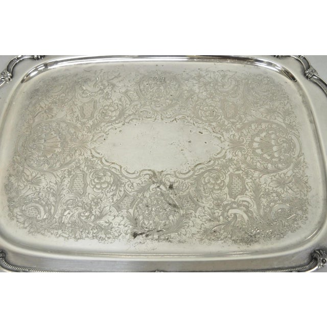 Metal Vintage 1847 Rogers Bros "Remembrance" 9898 Silver Plated Serving Platter Tray For Sale - Image 7 of 16