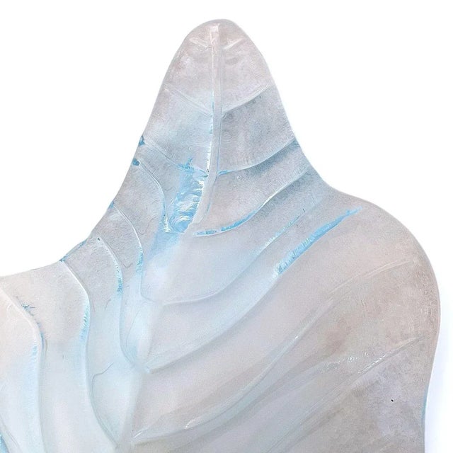 Sky Blue 1980s Large Blue Murano Glass Leaf Sconces - A Pair For Sale - Image 8 of 10