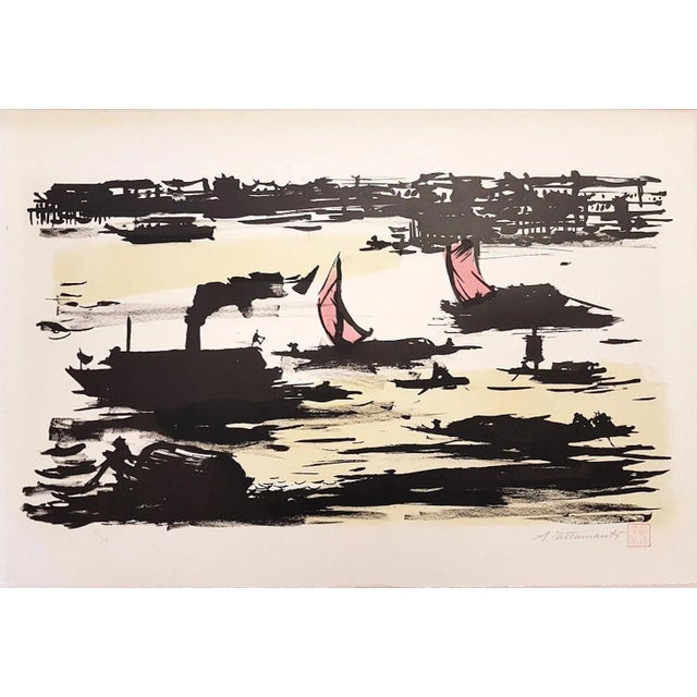 The River - Original Lithograph by Ampelio Tettamanti - 1960 1960 For Sale