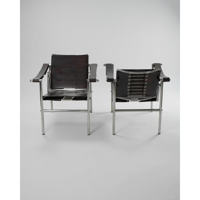 Brown 1970s Attributed to Charlotte Perriand, Pierre Jeanneret and Le Corbusier Lc1 Armchair by Treital-Gratz For Sale - Image 8 of 8