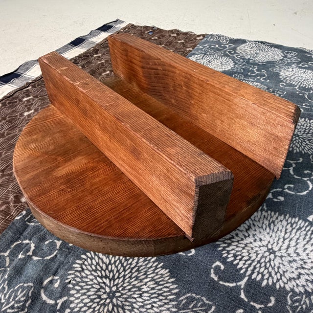 Japanese Wabi-Sabi Wooden Oke Lid Display, 1940s For Sale - Image 4 of 11