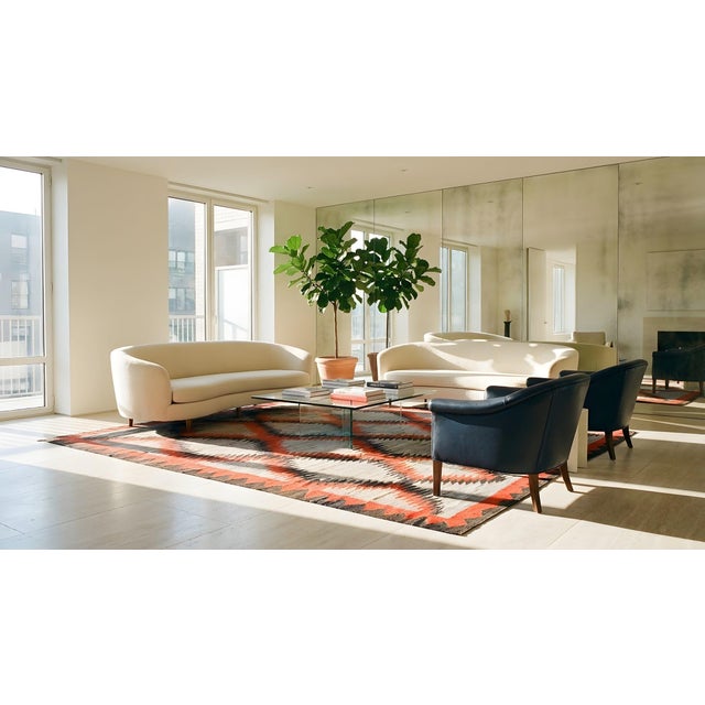 Exceptional Solid Grey Color and Diagonal Desings American Navajo Rug For Sale - Image 15 of 16