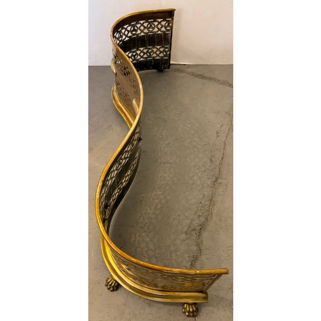 1900 - 1909 Antique French Victorian Serpentine Fireplace Fender From Early 19th Century For Sale - Image 5 of 7