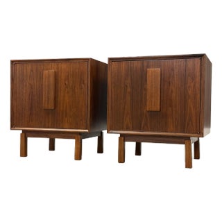 1960s Refinished Walnut Nightstands - A Pair For Sale