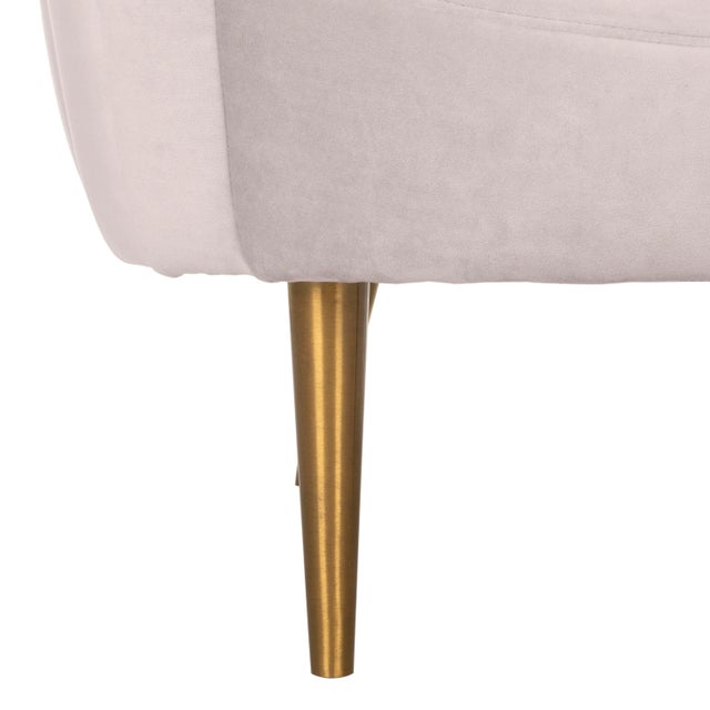 Metal Tufted Tub Chair in Pale Taupe For Sale - Image 7 of 9