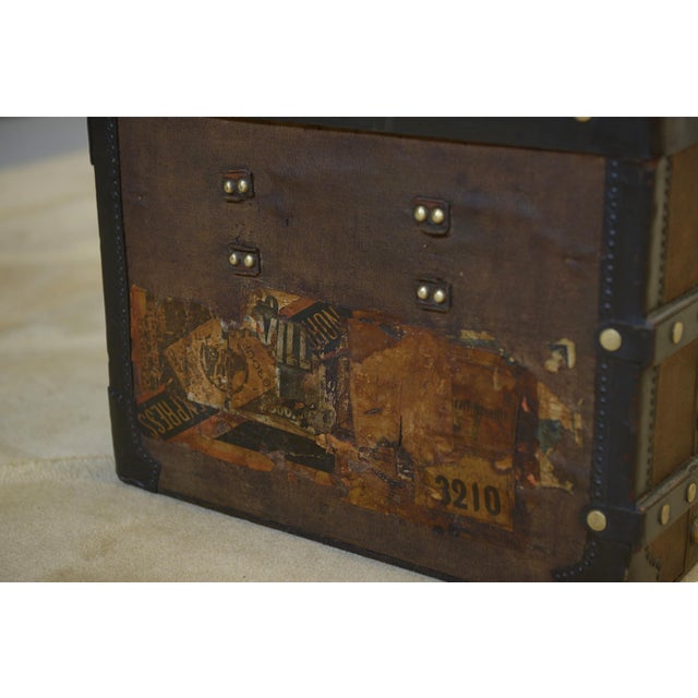 Wood Vintage Travel Trunk, 1940s For Sale - Image 7 of 9