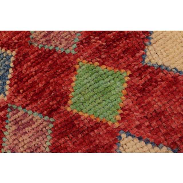 Textile Modern Balochi Red/Blue Wool Rug - 3'3''x5'0'' For Sale - Image 7 of 11