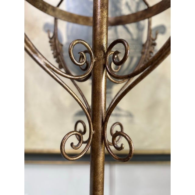 Mid 20th Century Vintage Gilt-Toned Metal Coat and Hat Rack For Sale - Image 5 of 7