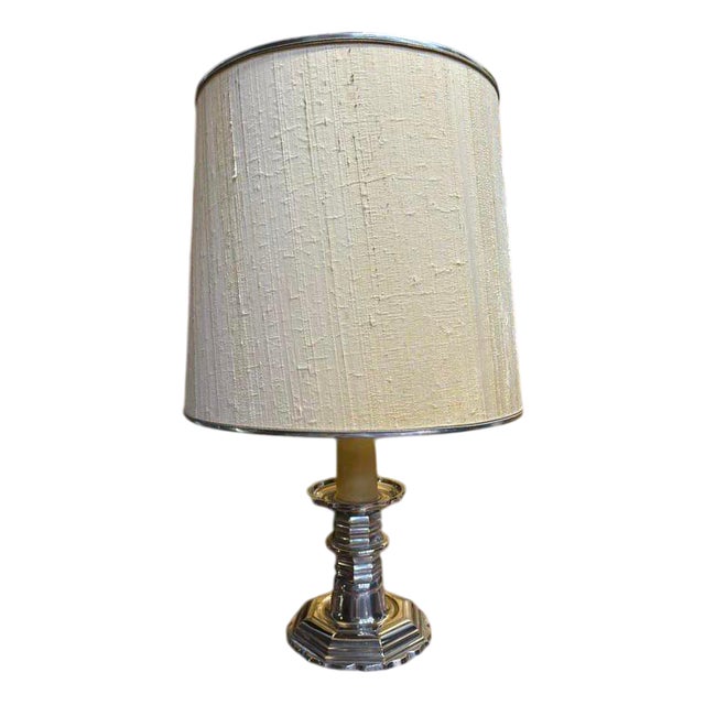 Silver Metal Floor Lamp For Sale