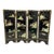 Small Table Top Vintage Black Hand-Painted, Lacquer and Mother of Pearl Chinoiserie Wood Screen For Sale