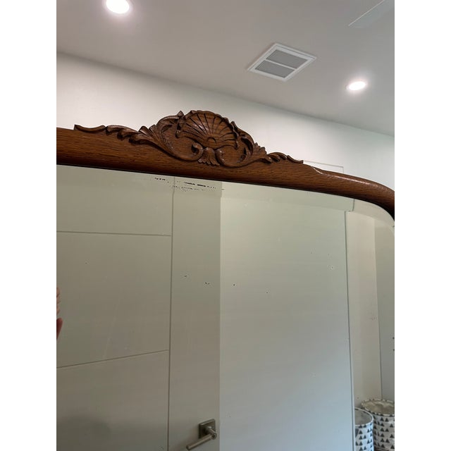 19th Century 1890s Antique Serpentine Tiger Oak Dresser With Mirror Obo For Sale - Image 5 of 14