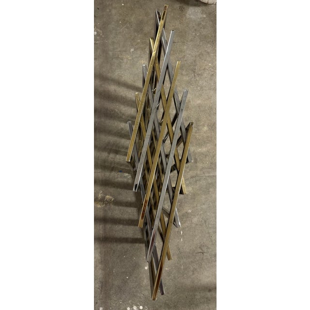 1970s Pierre Cardin Mixed Metal Geometric Grid Pedestal Bases - A Pair For Sale - Image 5 of 8