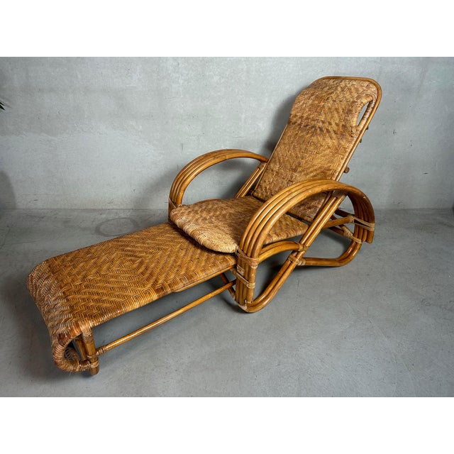 Vintage Chaise Lounge in Wicker, 1970s For Sale - Image 12 of 15