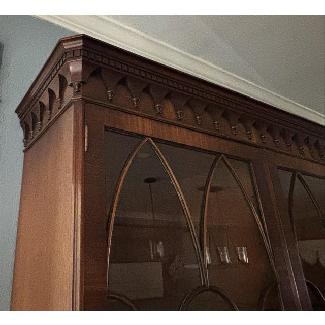 Bevan Funnell Mahogany Georgian Revival Breakfront Bookcase Display Cabinet For Sale - Image 9 of 12