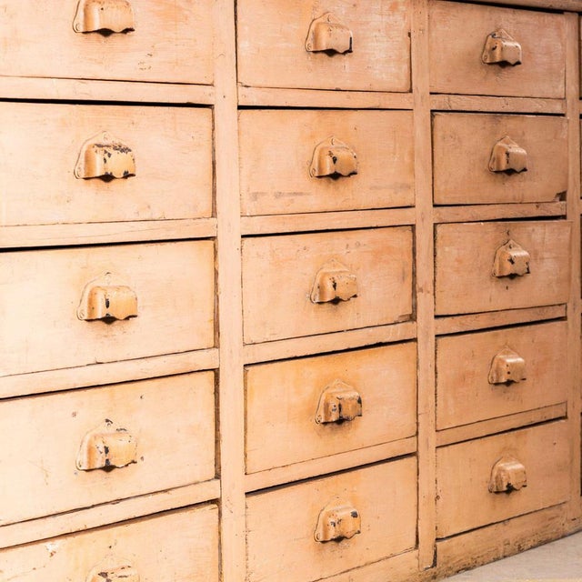 Large Vintage French Bank of Drawers, 1930s For Sale - Image 9 of 13