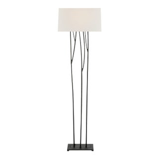 Ian K. Fowler by Visual Comfort Signature Aspen Floor Lamp in Black Rust with Linen Shade For Sale