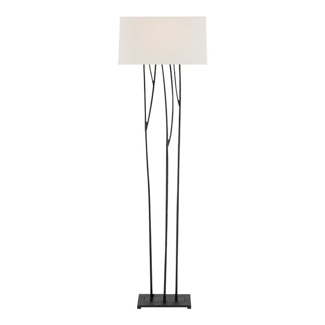 Ian K. Fowler by Visual Comfort Signature Aspen Floor Lamp in Black Rust with Linen Shade For Sale