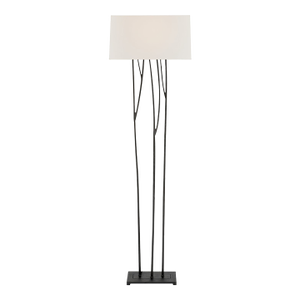 Ian K. Fowler by Visual Comfort Signature Aspen Floor Lamp in Black Rust with Linen Shade