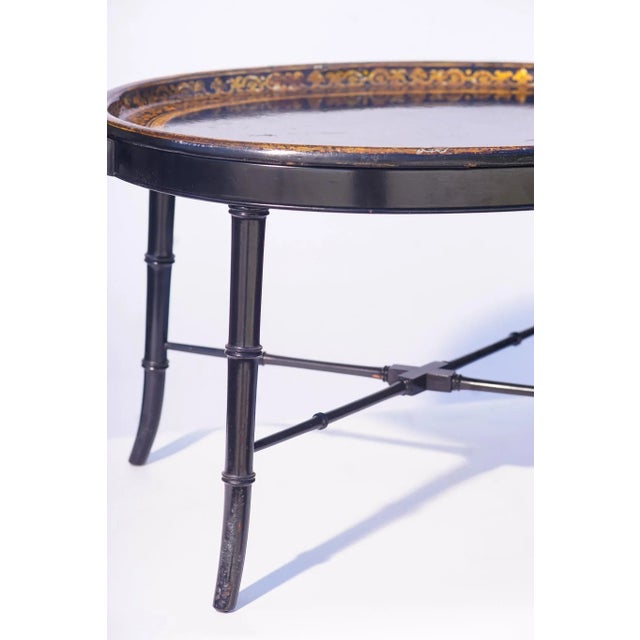 English 19th C. English Paper Mache Tray Table For Sale - Image 3 of 8