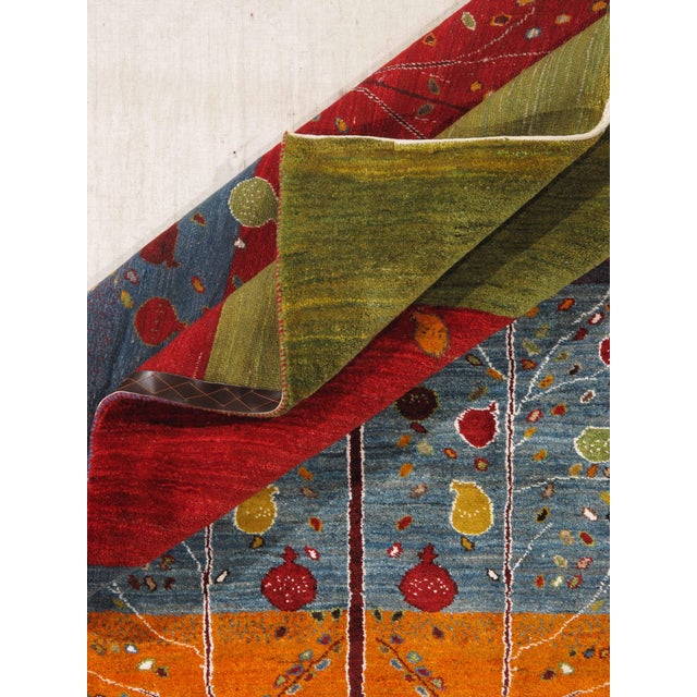 Vintage Hand-Knotted Persian Gabbeh Rug 5'4" X 7'10" For Sale In Washington DC - Image 6 of 6