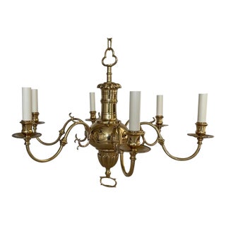 Vaughan Leiden Dutch Solid Brass Chandelier For Sale
