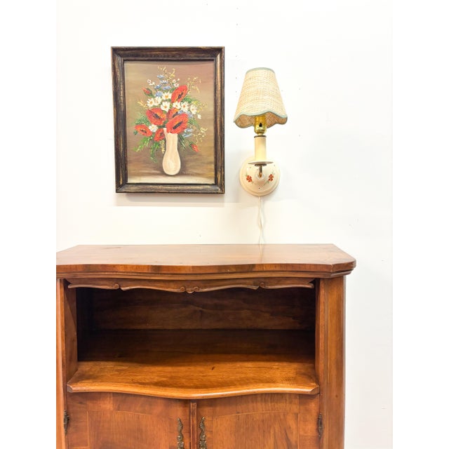 Mid 20th Century Vintage French Provincial Walnut Side Cabinet / Nightstand For Sale - Image 5 of 9