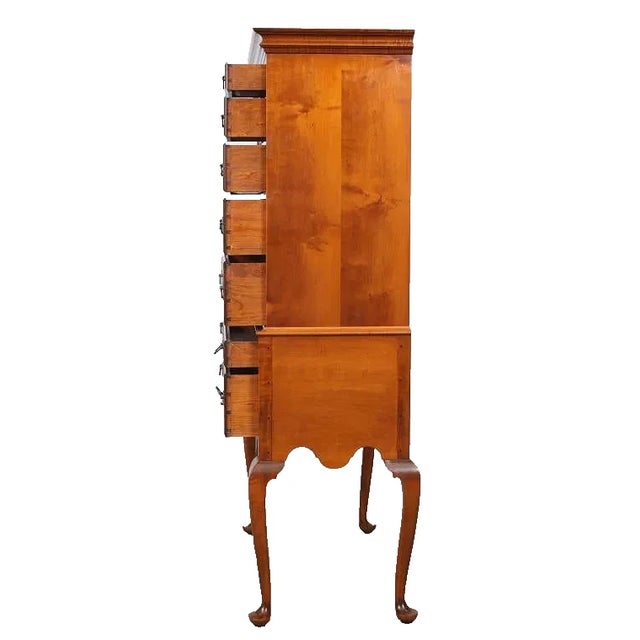 2000 - 2009 Tiger Maple Highboy Benchmade by David LeFort of Hanover Massachusetts For Sale - Image 5 of 12