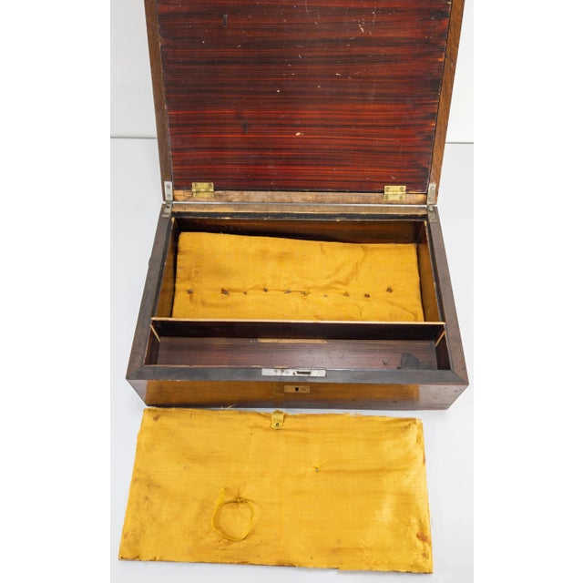 19th Century Rosewood Veneer Stationary Writing Box for Restoration For Sale - Image 10 of 12