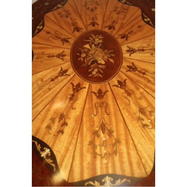 Inlaid Edwardian Mahogany and Satinwood Side Center Table, 19th C. For Sale - Image 11 of 12