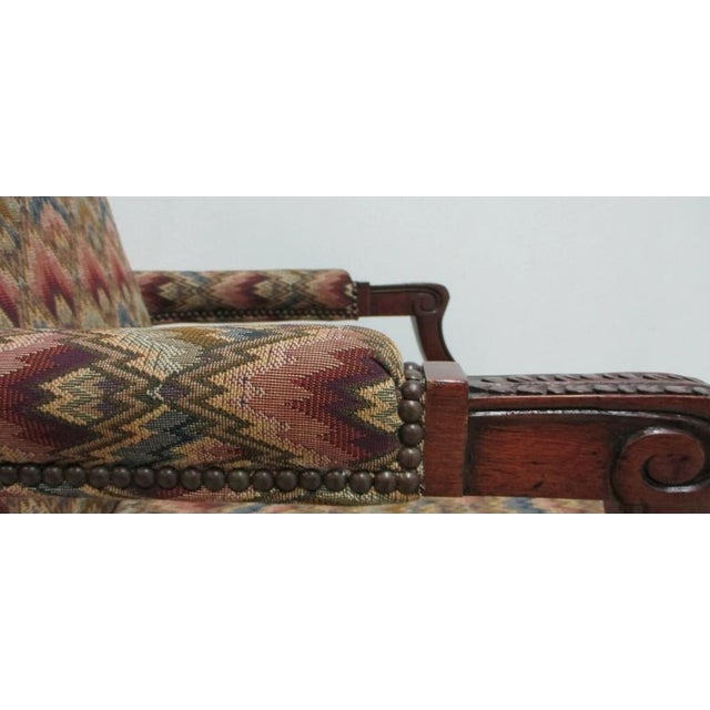 1980s Baker Furniture French Carved Leg Living Room Lounge Arm Club Chair B For Sale - Image 10 of 12