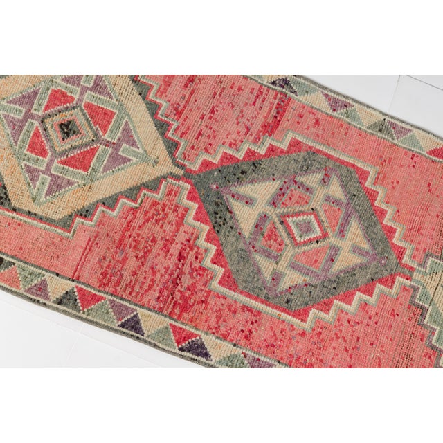 Textile 1960s Kitchen Decor Oushak Turkish Runner For Sale - Image 7 of 10