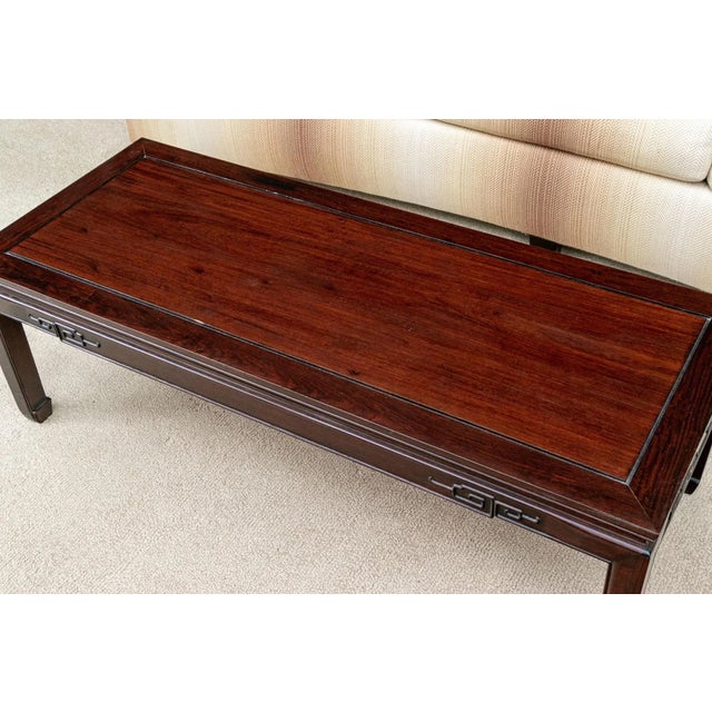 20th Century Ming Rectangular Elmwood Low Coffee Table For Sale In New York - Image 6 of 10