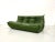 French Three-Seater Togo Sofa in Forest Green Leather attributed to Michel Ducaroy for Ligne Roset For Sale - Image 6 of 11