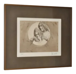 1970 Limited Edition Lithograph of a Young Couple by Aldo Luongo