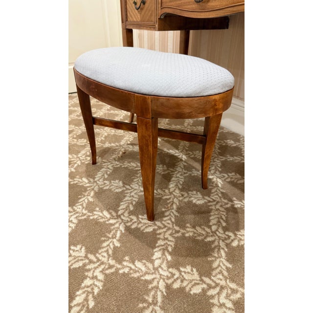 1930s Art Deco–Federal Style Desk by Northern Furniture Company With Matching Upholstered Stool - Set of 2 For Sale - Image 11 of 11