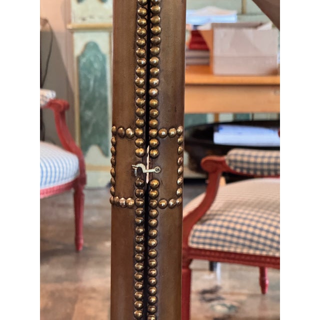 British Leather and Brass Studded Elephant Ladder For Sale - Image 9 of 15